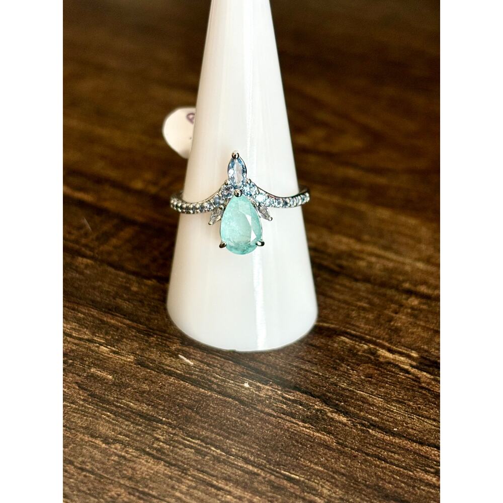 Bomb Party RBP8209 Lost Without You LC Aquamarine Fused Genuine Quartz Size 9